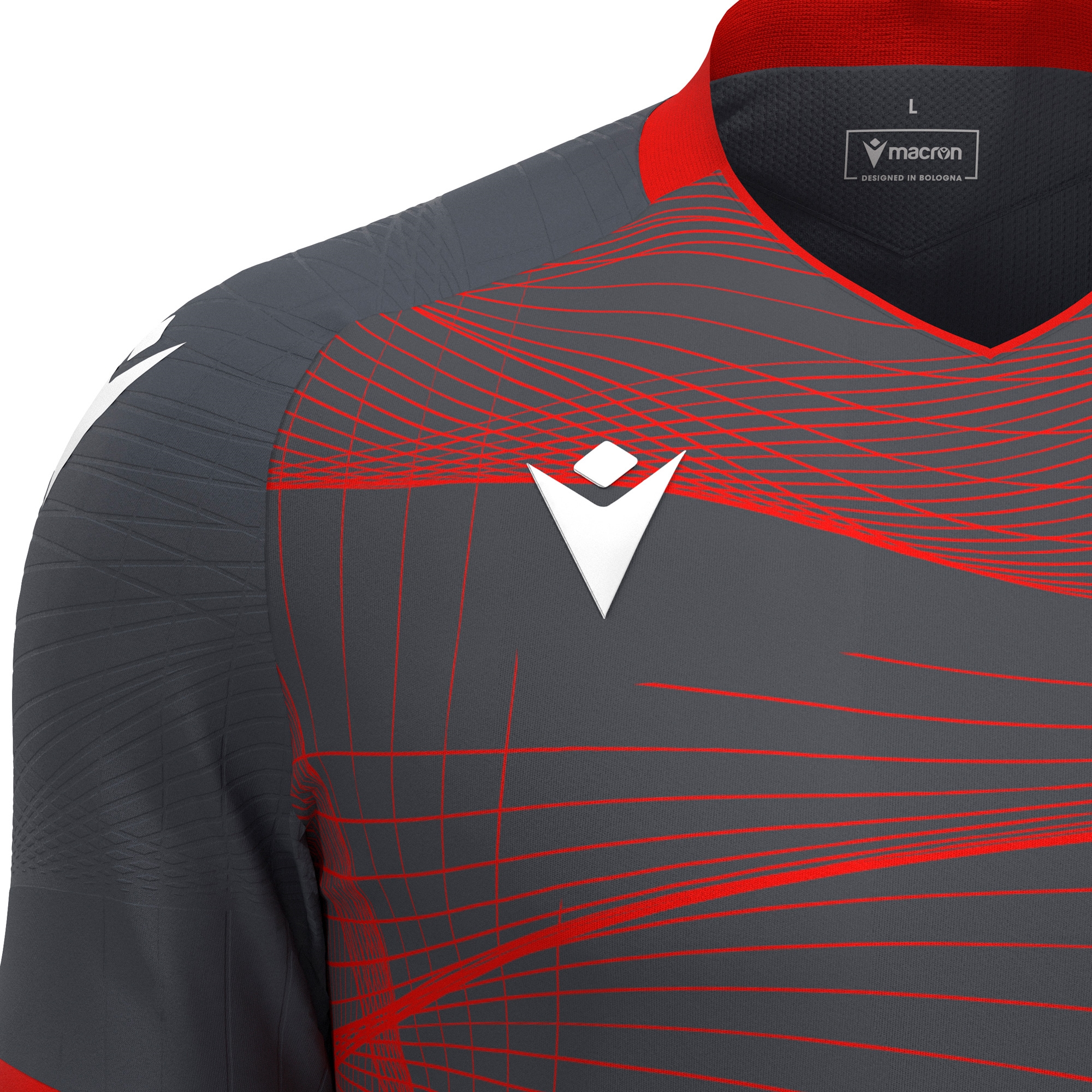 WYVERN ECO κοντομάνικη φανέλα αγώνα ANTHRACITE/RED